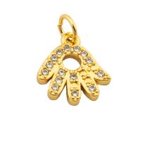 Cubic Zirconia Micro Pave Brass Pendant, Hand, gold color plated, fashion jewelry & micro pave cubic zirconia & for woman, golden Approx 4mm 
