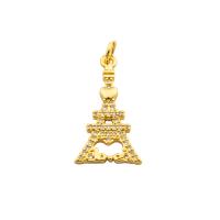 Cubic Zirconia Micro Pave Brass Pendant, Tower, gold color plated, fashion jewelry & DIY & micro pave cubic zirconia & for woman, golden 