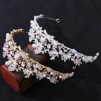 Bridal Tiaras, Zinc Alloy, with Crystal & Plastic Pearl, handmade, fashion jewelry & for woman & with rhinestone Inner Approx 160mm 