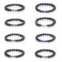 Lava Bead Bracelet, with Hematite, fashion jewelry & Unisex Approx 7.09-7.48 Inch [