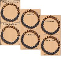 Tiger Eye Stone Bracelets, with Lava, handmade, fashion jewelry & for man, 8mm Approx 7.48 Inch [