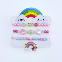 Resin Bracelets, three pieces & for children, multi-colored, Inner Approx 45mm 