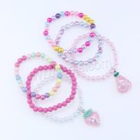 Resin Bracelets, 6 pieces & for children, multi-colored, Inner Approx 45mm 