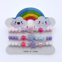 Resin Bracelets, Star, three pieces & for children, mixed colors, Inner Approx 45mm 