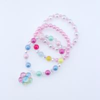 Resin Bracelets, Flower, three pieces & for children, multi-colored, Inner Approx 45mm 