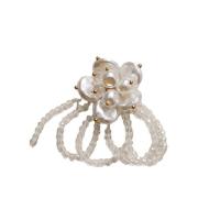 Haarschmuck DIY Zubehöre, Kristall, mit Kunststoff Perlen, Blume, 50x40mm, verkauft von PC[