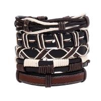 Wickel Armbänder, PU Leder, mit Wachsschnur, handgemacht, 5 Stück & Modeschmuck & für den Menschen, Länge:ca. 17-18 cm, verkauft von setzen