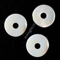 Natural Freshwater Shell Beads, Donut 8mm Approx 1mm 