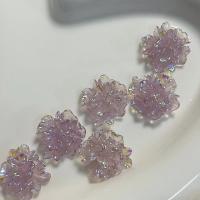 Flower Resin Beads, DIY, purple, 20mm [