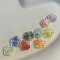 Blume Harz Perlen, Rose, DIY & Emaille, gemischte Farben, 14mm, verkauft von PC[