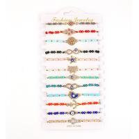 Evil Eye Jewelry Bracelet, Zinc Alloy, with Polyester Cord & Crystal, plated, for woman & with rhinestone Approx 7-11 Inch [