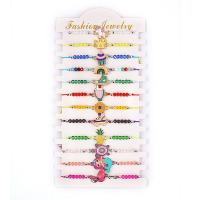 Enamel Zinc Alloy Bracelets, with Polyester Cord & Crystal, plated, Girl Approx 7-11 Inch [