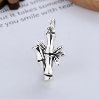 Sterling Silver Pendants, 925 Sterling Silver, Bamboo, Antique finish, DIY [