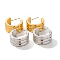 Edelstahl Stud Ohrring, 304 Edelstahl, Vakuum-Ionen-Beschichtung, Modeschmuck & für Frau, keine, 20x10mm, verkauft von Paar[