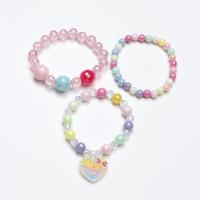 Resin Bracelets & three pieces & for children, multi-colored, Inner Approx 45mm 