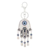 Evil Eye Key Chain, Zinc Alloy, silver color plated, cute & fashion jewelry & with rhinestone [