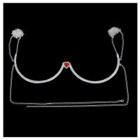 Bijoux chaîne de corps, alliage de zinc, bijoux de mode & pour femme & avec strass, argent Environ 110 cm, Vendu par cm