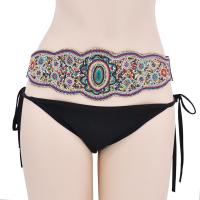 Decorative Chain Belt, Seedbead, with Wool Fabric & Zinc Alloy, for woman [