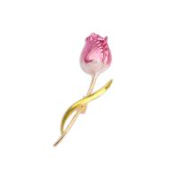 Emaille -Brosche, Zinklegierung, Blume, Einbrennlack, für Frau, 17x54mm, verkauft von PC