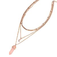 Fashion Multi Layer Necklace, Zinc Alloy, with Quartz, with 2.76inch extender chain, plated, 4 pieces & for woman Approx 13.8 Inch, Approx  15 Inch, Approx  15.7 Inch, Approx  17.7 Inch 