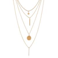 Fashion Multi Layer Necklace, Zinc Alloy, with 5cm extender chain, gold color plated, fashion jewelry & multilayer & for woman Approx 66 cm 