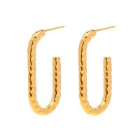 Edelstahl Stud Ohrring, 304 Edelstahl, 18K vergoldet, Modeschmuck & für Frau, goldfarben, 32.2x17.3mm, verkauft von Paar[