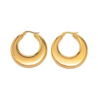 Edelstahl Baumeln Ohrring, 304 Edelstahl, 18K vergoldet, Modeschmuck & für Frau, goldfarben, 35.2x11.4mm, verkauft von Paar[