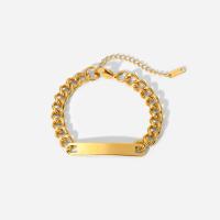 Stainless Steel Chain Bracelets, 304 Stainless Steel, with 2.36inch extender chain, Vacuum Ion Plating, fashion jewelry & Unisex, golden, 7.9mm Approx 9.25 Inch [
