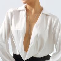 alliage de zinc Chaîne de corps, bijoux de mode & pour femme & avec strass, Vendu par PC