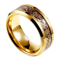Enamel Stainless Steel Finger Ring, 304 Stainless Steel, Vacuum Ion Plating & for man, gold, 8mm, 2.5mm, US Ring 