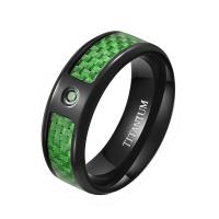Rhinestone Stainless Steel Finger Ring, 304 Stainless Steel, with Carbon Fibre, Vacuum Ion Plating & for man & enamel & with rhinestone 8mm, 2.5mm, US Ring 