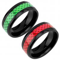Enamel Stainless Steel Finger Ring, 304 Stainless Steel, with Carbon Fibre, Vacuum Ion Plating & for man 8mm, 2.5mm, US Ring 