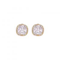 Cubic Zircon Brass Earring, Copper Alloy, gold color plated, fashion jewelry & micro pave cubic zirconia & for woman 