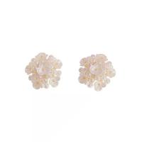 Cubic Zircon Brass Earring, Copper Alloy, with Plastic Pearl, Flower, gold color plated, fashion jewelry & micro pave cubic zirconia & for woman 