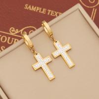 Stainless Steel Drop Earring, 304 Stainless Steel, gold color plated & for woman & with rhinestone [
