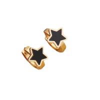 Stainless Steel Huggie Hoop Earring, 304 Stainless Steel, gold color plated & for woman & enamel, 15mm [