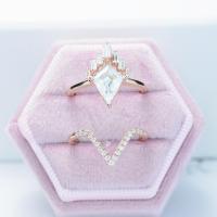 Zinc Alloy Ring Set, plated, 2 pieces & fashion jewelry & for woman & with cubic zirconia [