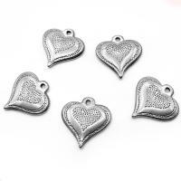 Stainless Steel Heart Pendants, 304 Stainless Steel, polished, vintage & DIY, original color [