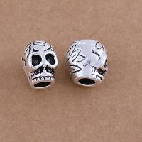 Zinc Alloy Spacer Beads, Skull, antique silver color plated, vintage & DIY Approx 