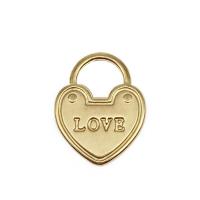 pendentifs de cœur en inox , Acier inoxydable 304, coeur, Placage ionique sous vide, DIY, doré Vendu par PC[