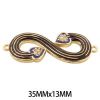 Cubic Zirconia Micro Pave Brass Connector, Infinity, high quality gold color plated, DIY & micro pave cubic zirconia Approx 1mm [