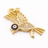 Cubic Zirconia Micro Pave Brass Pendant, Bird, high quality gold color plated, DIY & micro pave cubic zirconia Approx 3mm 