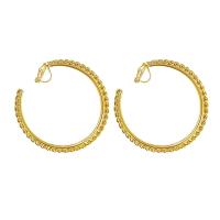 Boucle d'oreille de Clip en alliage de zinc, Placage, bijoux de mode & pour femme, plus de couleurs à choisir, 50mm, Vendu par paire