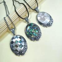 Zinc Alloy Shell Pendants, with Shell, Oval, plated, fashion jewelry [