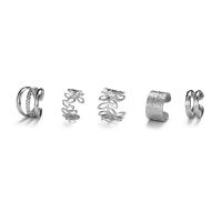 Zinc Alloy Clip Earring, plated, 5 pieces & fashion jewelry & for woman 