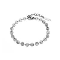 Stainless Steel Chain Bracelets, 316L Stainless Steel, with 3cm extender chain, Flat Round, Vacuum Ion Plating, fashion jewelry & for woman Approx 15 cm [