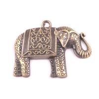 Zinc Alloy Animal Pendants, Elephant, antique bronze color plated, vintage & DIY & brushed [