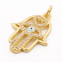 Fashion Evil Eye Pendant, Brass, high quality gold color plated, DIY & micro pave cubic zirconia Approx 3mm [