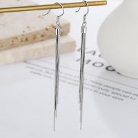 Sterling Silver Drop Earring, 925 Sterling Silver, plated, fashion jewelry & for woman 75mm [