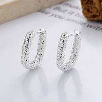 Sterling Silver Huggie Hoop Earring, 925 Sterling Silver, bright silver color plated, fashion jewelry & for woman, 3mm 